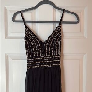 Black Lulus gold-beaded dress
